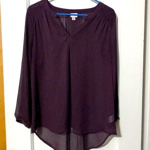 Shear purple ladies top